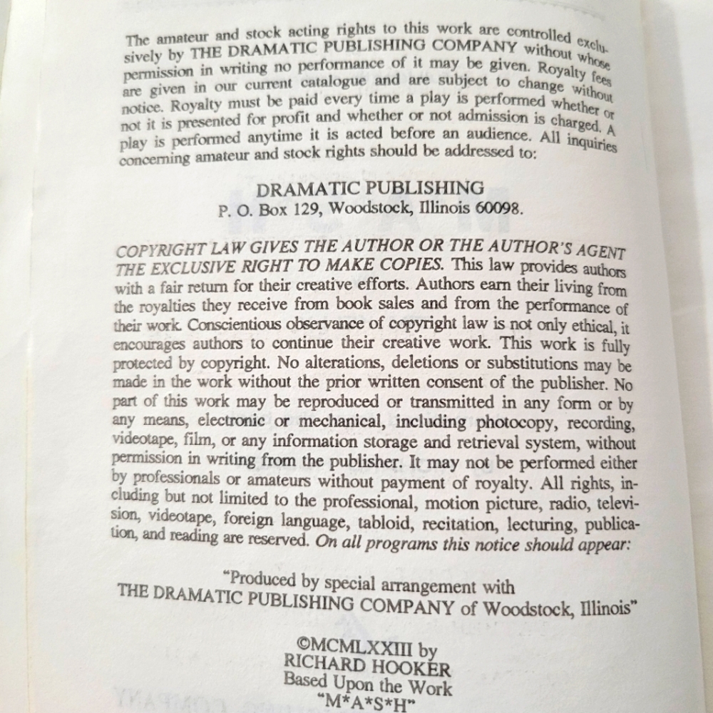 Play Script/M*A*S*H by Tim Kelly 1973 - Picture 3 of 7